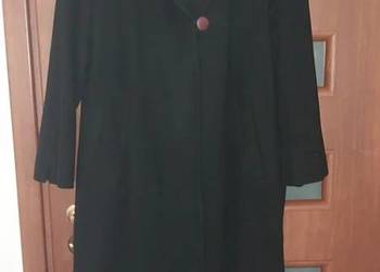 Płaszcz damski czarny z kaszmiru, rozmiar 42