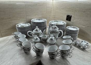Elegancki serwis obiadowo-kawowy Bavaria Weiden – porcelana, komplet 18 osó