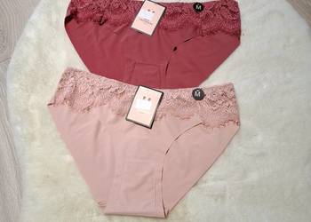 Bezszwowe majtki z koronką 2 pary M