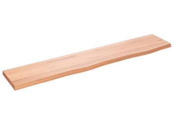 Półka jasnobrązowa 100x20x2cm lakierowane lite drewno dębowe WM-363677