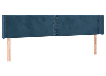 Zagłówek do łóżka z LED ciemnoniebieski 183x16x78/88 cm aksamit WM-3123160