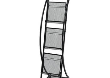 Stojak na gazety/czasopisma 40x32x131 cm czarny A4 WM-30098