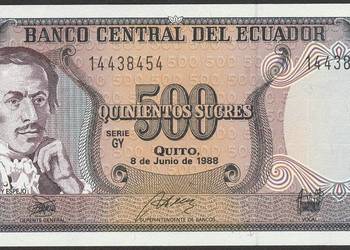 Ekwador 500 sucre 1988 - stan bankowy UNC