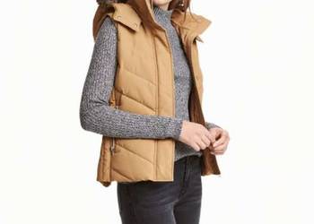 beżowa kamizelka h&m xxs 32 bezrękawnik Stójka kaptur fu