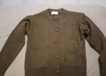 Brązowy sweter kardigan PRIMARK M / 38 oliwkowy zapinany na guziki z kiesze