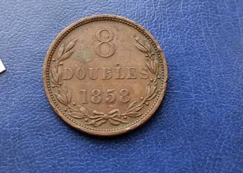 Stare monety 8 doubles 1858 Guernsey