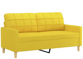 Sofa 2-osobowa jasnożółta 140 cm tapicerowana tkaniną WM-359096