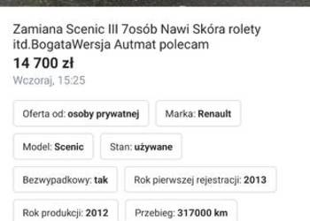 Scenic III Sprzedam lub Zamienię