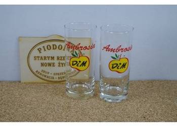 Szklanki Ambrosia DiM – zestaw 2 szt. – szkło reklamowe vintage