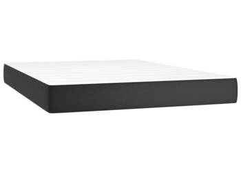 Materac kieszeniowy czarny 140x190x20 cm sztuczna skóra WM-347782