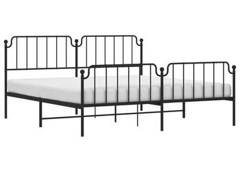Łóżko Metalowe Czarne Rama Łóżka Ze Stelażem 193x203cm WM-373911