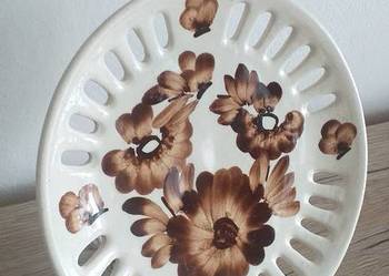 Talerz ozdobny fajans prl