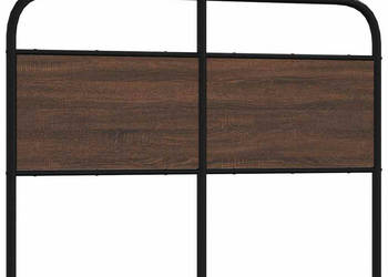 Wezgłowie brązowy dąb 135 cm stal i materiał drewnopochodny WM-4100339