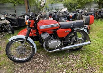 Jawa 350 z koszem, zarejestrowany w Polsce