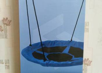 NAJTANIEJ Huśtawka Bocianie Gniazdo 100cm Składana NIEBIESKA Do 150kg Wysył