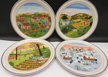 Zestaw 4 Talerzy Kolekcjonerskich Villeroy & Boch – (Cztery Pory Roku)