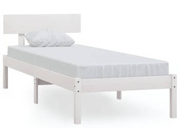 Rama łóżka biała lite drewno pojedyncza 75x190 cm WM-810108