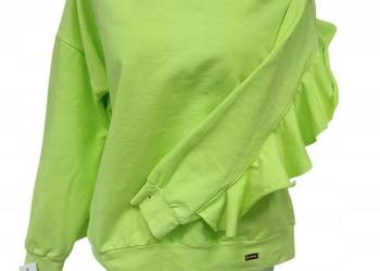BLUZA bluzka damska z falbanami limonkowa biust 132cm
