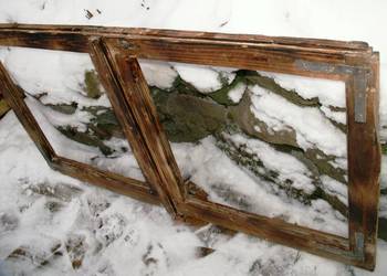 Stare okno mazurskie retro loft lustro zdjęcia 121x65