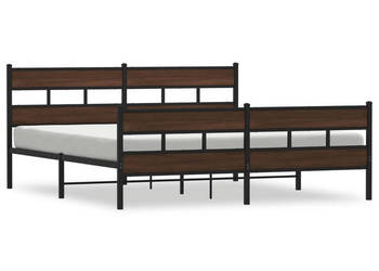 Łóżko Czarne Metalowe Rama Łóżka Metalowa Ze Stelażem 180x200 cm WM-3308478