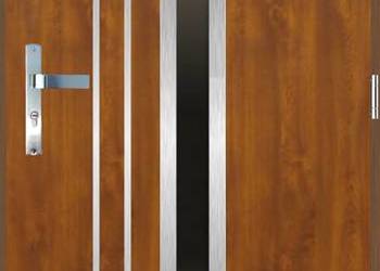 Drzwi wejściowe do domu GI-27 INOX Złoty Dąb 90 Prawe na zewnątrz 68 Ud=1,3