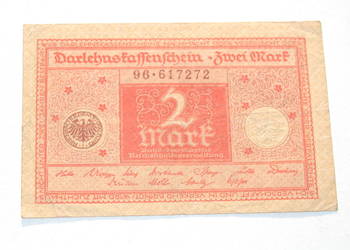 Stary banknot 2 Marki mark Niemcy 1920 antyk
