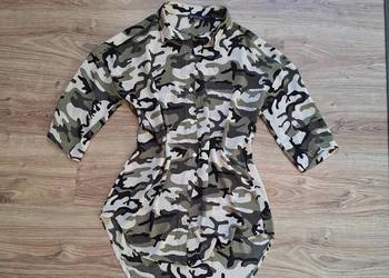 Śliczna bluzka moro khaki lekka zwiewna z rękawem 3/4 44