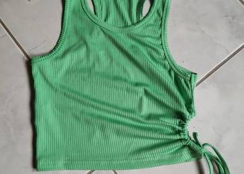 top letni koszulka t-shirt ozdobna wiązana plażowa na upały