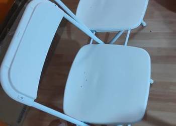 2 x krzesło składane białe