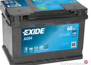Akumulator 60Ah 680A 12V EXIDE AGM EK600