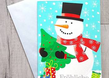 Kartka grająca bożonarodzeniowe z muzyką z kopertą Wesołych Świąt