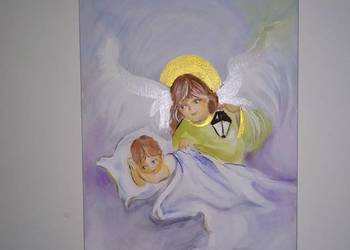 Obraz dla dziecka malowany na desce