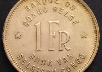KONGO BELGIJSKIE 1 FRANK 1949 - SŁOŃ