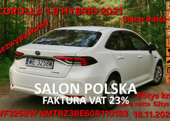 Toyota Corolla 21-22r Gwarancja BEZWYPADKOWE + Salon Polska 1.8 HYBRID 85k…