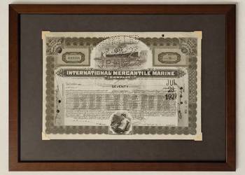 Antyczny certyfikat żeglugowy USA – epoka Titanica | oryginał