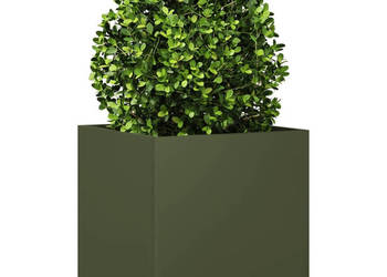 Donice ogrodowe 2 szt. oliwkowozielone 40x40x40 cm stalowe WM-851206