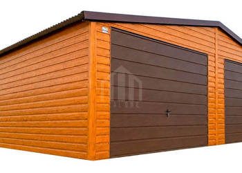 Garaż blaszany 7,5x6 m - 2x brama uchylna dach SO215