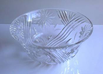 Misa kryształowa duża rozłożysta miska owocarka salaterka kryształ PRL