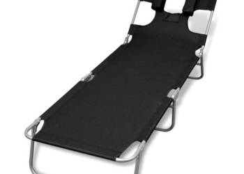 vidaXL Składany leżak z podgłówkiem, malowana stal(SKU:41482)
