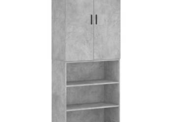 Witrynka szarość betonu 695x34x180 cm materiał drewnopochodny WM-3196087