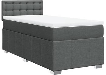 Łóżko kontynentalne z materacem ciemnoszara tkanina 90x200 cm WM-3286966