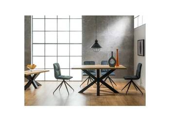 Stół Loftowy CROSS 150/90/80cm + 6 krzeseł Loftowych ALEX