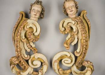 Para aniołów ( putta) z mackami, Włochy, ok. 1700 r.