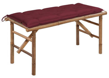Składana ławka ogrodowa z poduszką 118 cm bambusowa WM-3063873