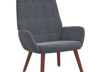vidaXL Fotel, ciemnoszary, obity aksamitem(SKU:4102633)