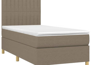 Łóżko kontynentalne z materacem taupe tkanina 90x200 cm WM-3135569