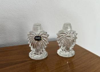 Solniczka i pieprzniczka Bohemia Glass komplet nieużywane vintage kryształ