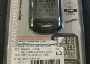 Komputer rowerowy, bezprzewodowy Security Plus DK 134 - 4in1