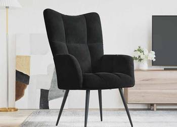 vidaXL Fotel, czarny, obity aksamitem(SKU:145733)