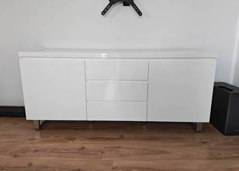 Komoda biała połysk na nóżkach 167x74